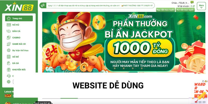 Trang web dễ dùng, thiết kế bắt mắt