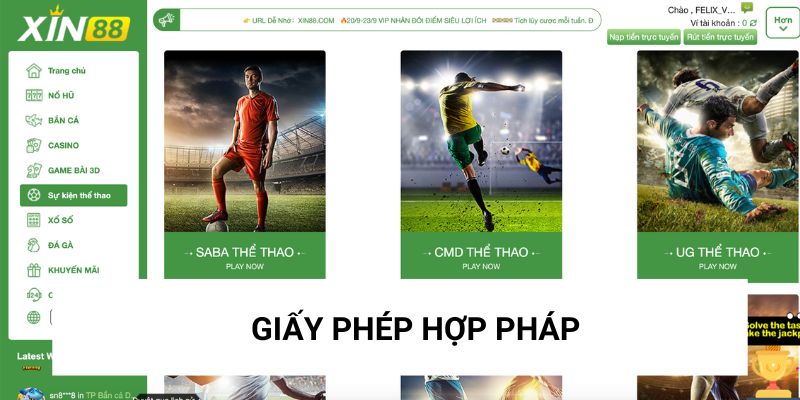 Có giấy phép hợp pháp