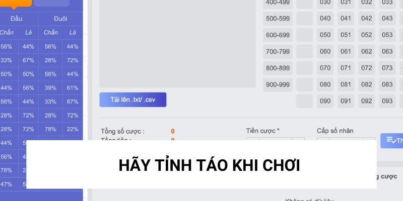 Hãy tỉnh táo để đặt cược